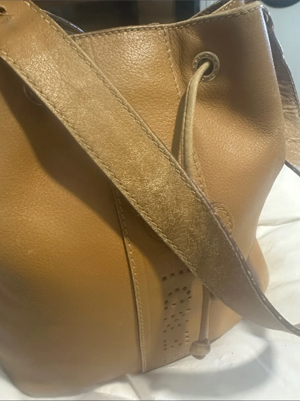 Vintage Fendi Bucket Bag - Tan